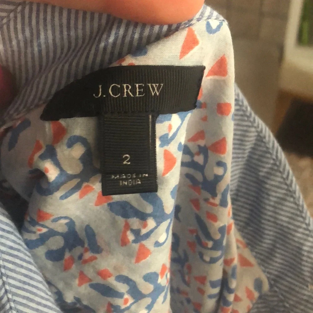 J. Crew Blue and Pink Floral Blouse - Picture 4 of 4